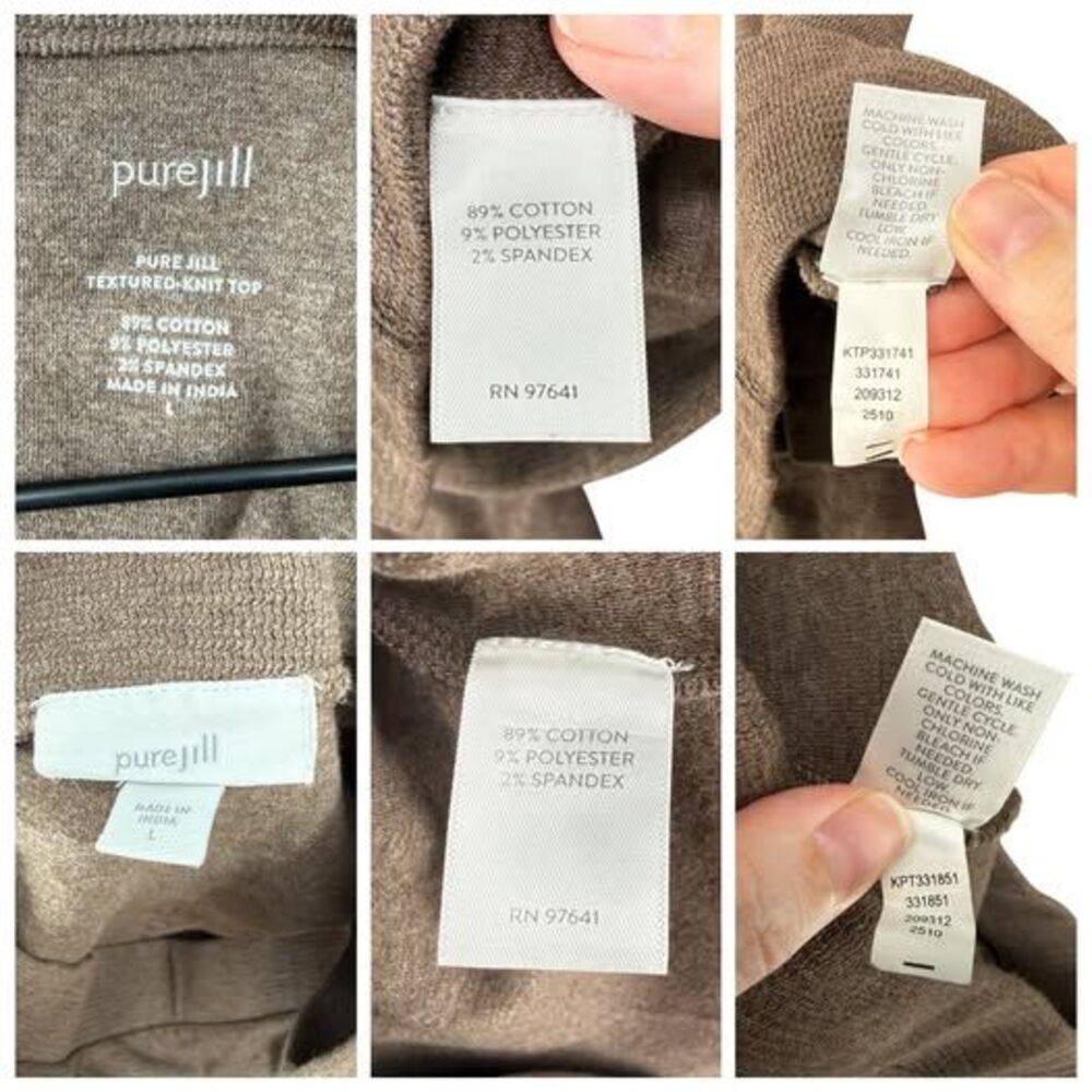 J Jill Pure Jill Top Skirt Set Large Mocha Brown Textured Knit Maxi Minimalist - Picture 10 of 10